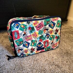 Vera Bradley Large Cuban Postage Stamp Blush & Brush Makeup Case Bag